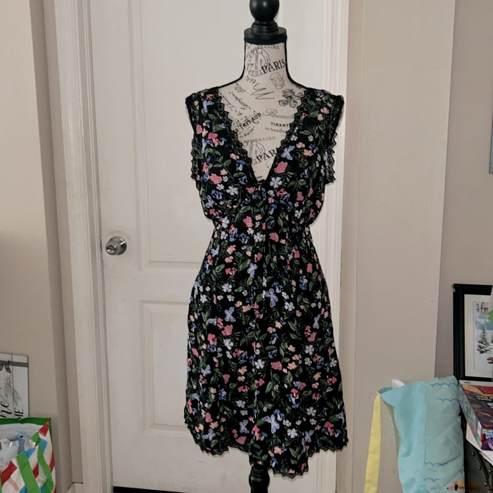Thorn & Fable Butterfly Floral Lace Babydoll Dress